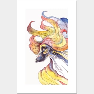 Afghan Hound Colour Fantasy Posters and Art